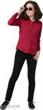 Rayon long-sleeved solid shirt for women, stylish, versatile, and comfortable party/casual wear. Indian-made quality at an affordable price