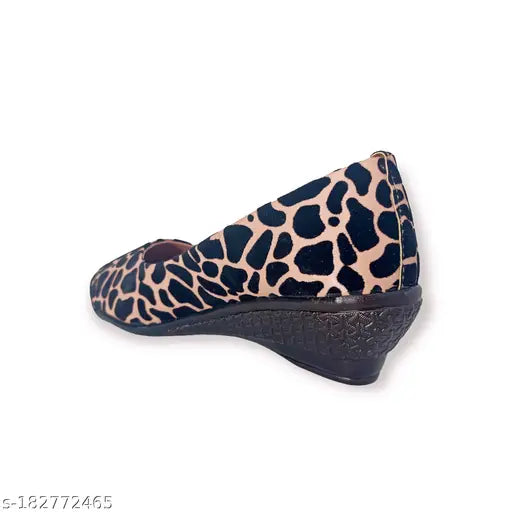 Pink camouflage printed bellies ballerinas by Fiia, synthetic slip-on shoes, India