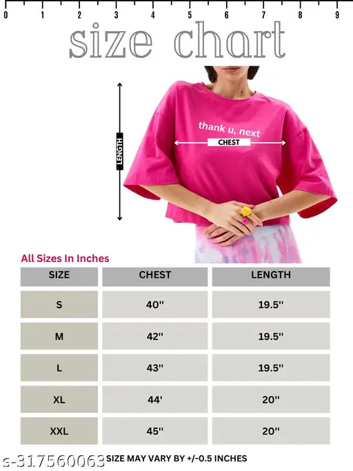 Magenta printed cotton half sleeve crop top for women/girl, stylish streetwear with Thank U Next graphics