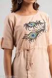 Slub cotton Anarkali Kurti, half-sleeve, vibrant print design for women, India origin