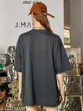 Black cotton unisex oversized T-shirt, pack of 2