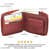 Brown faux leather unisex wallet with round chain, featuring 2 compartments and free size dimensions (11x9cm). Indian-made accessory for men or women