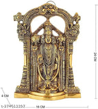 Tirupati Balaji Perumal metal idol set, 16cmx24cmx1.5cm, for home, temple, office, and gifting. Lucky, auspicious idol from India