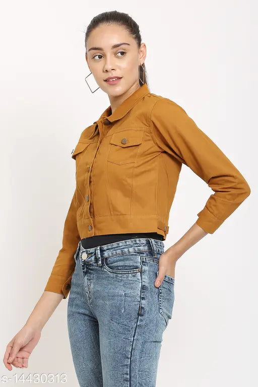 Denim three-quarter sleeve waistcoat for women, pretty feminine style from India