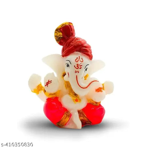 Handcrafted resin Ganesha idol, Lord Ganesh statue for home decoration, 4x4x4 inches, Indian artifact