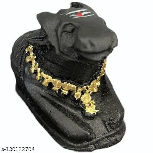 Black Marble Shivling with Nandi Statue for Home Temple - Traditional Indian Artwork, Waterproof & Handcrafted