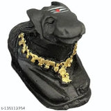 Black Marble Shivling with Nandi Statue for Home Temple - Traditional Indian Artwork, Waterproof & Handcrafted