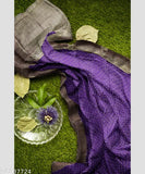 Purple woven art silk jacquard saree with embroidery