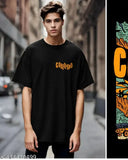 Black Cotton Short Sleeve Printed T-Shirt - Breathable, Durable, and Hypoallergenic, Men's Fashion