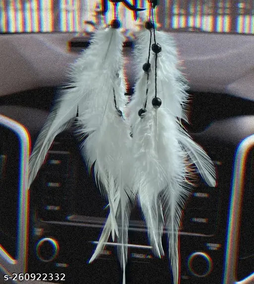 Handmade dreamcatcher for car hanging, vibrant Indian artistry bringing positivity and color to your ride
