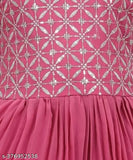 Georgette sarara pear kid's lehenga set, embellished with embroidery and stitched net, 1-8 years sizes available