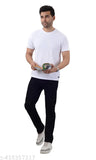 Men's regular fit trendy black jeans, 100% cotton denim fabric