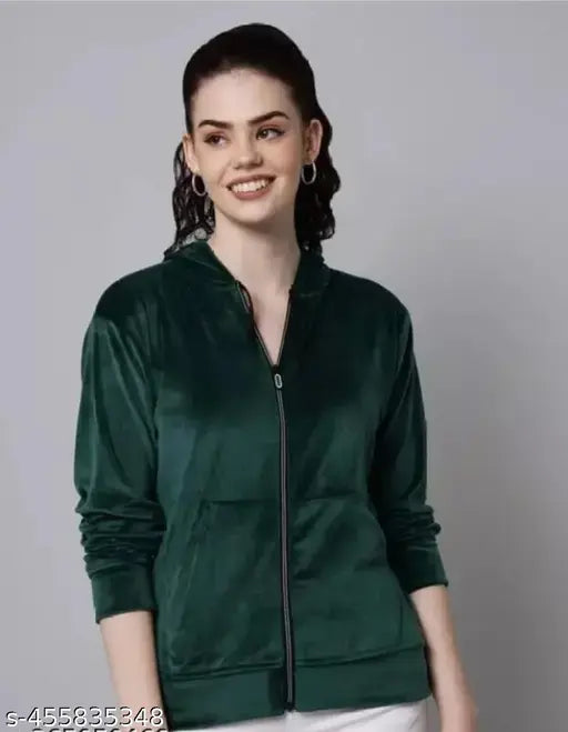 Velvet three-quarter sleeve waistcoat for women, trendy and elegant, solid pattern, India origin