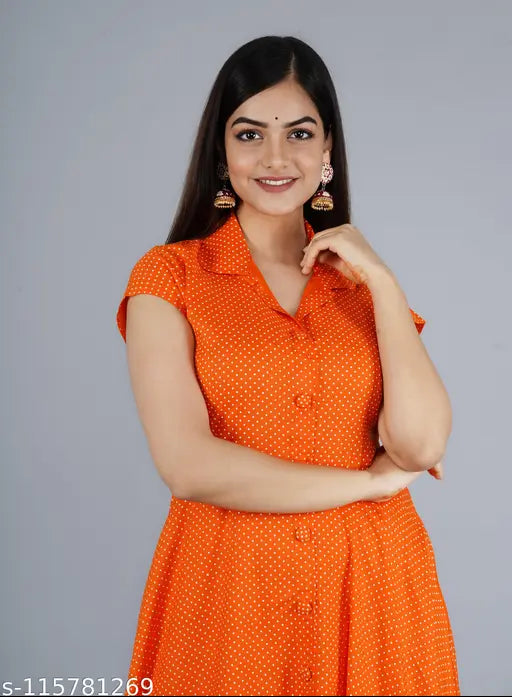 Rayon ploka dot print short-sleeved kurti, Indian traditional women's attire with matching palazzos