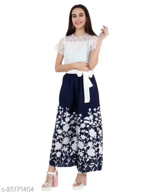 Crepe net Stylish Fashionista jumpsuit for women, S size (34-28-48in), made in India