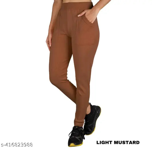 Checked cotton blend Kararo Women's pocket jeggings, versatile for yoga, workouts, or casual wear