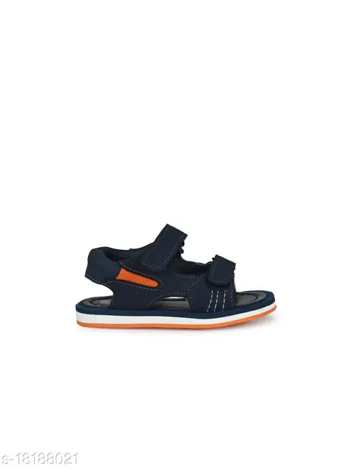 Dark blue, light blue, black genuine leather children's sandals with antiskid bottoms