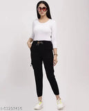 Girl's jogger pants black stretchy with elasticated waist fits 28-32