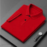 Polo cotton blend t-shirt, solid color short sleeves, large size XL for men, made in India
