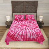 Jaipuri Shibori Bandhej tie-dye king size cotton bedsheet with 2 stitched pillow covers, botanical print, superfine quality for summer use