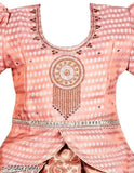 Traditional wear art silk kids' lehenga choli set with embroidered patterns, suitable for festivals and parties in India