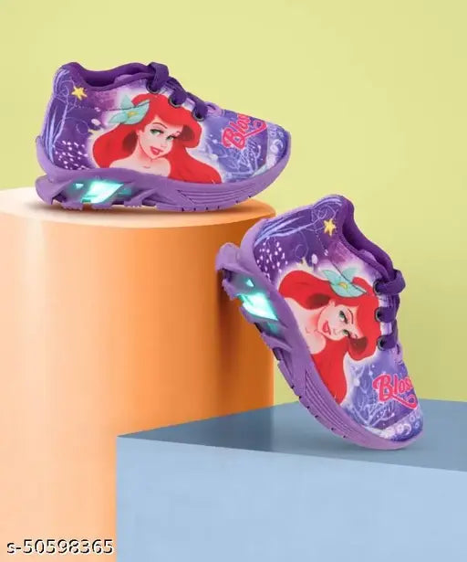 Bright LED, breathable mesh baby shoes (18-21M to 5Y), Indian-designed for kids' comfort and style