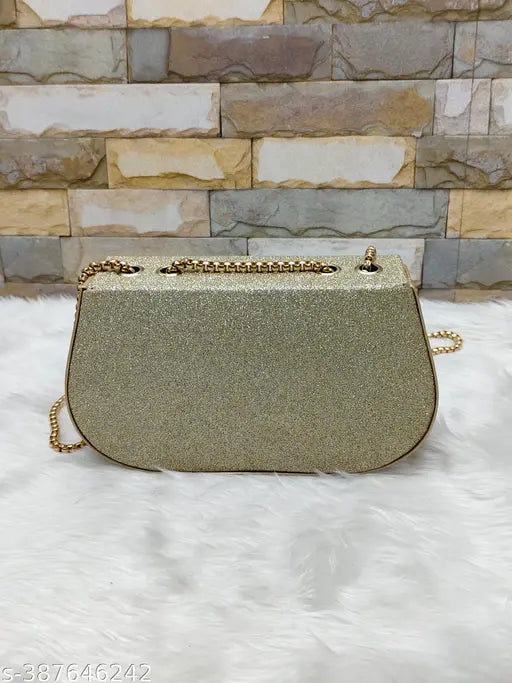 Premium quality, gold glittery Hinza sling bag for women and girls