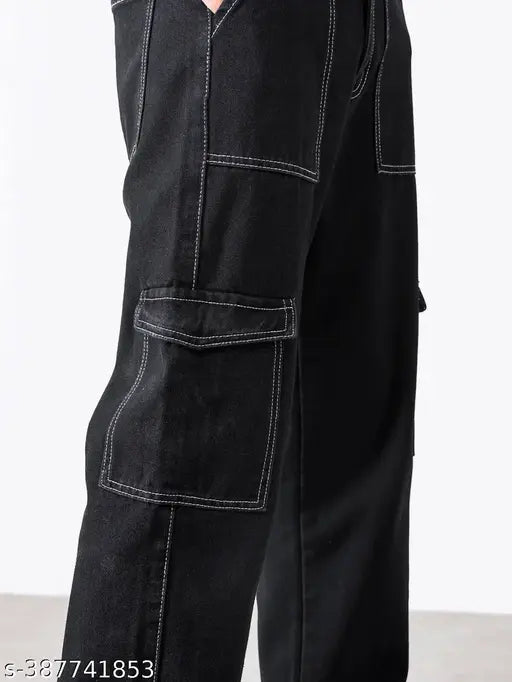 Men's denim trousers, blue wash, six pocket design