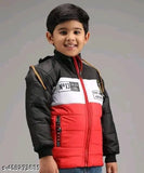 Boy in red and black jacket