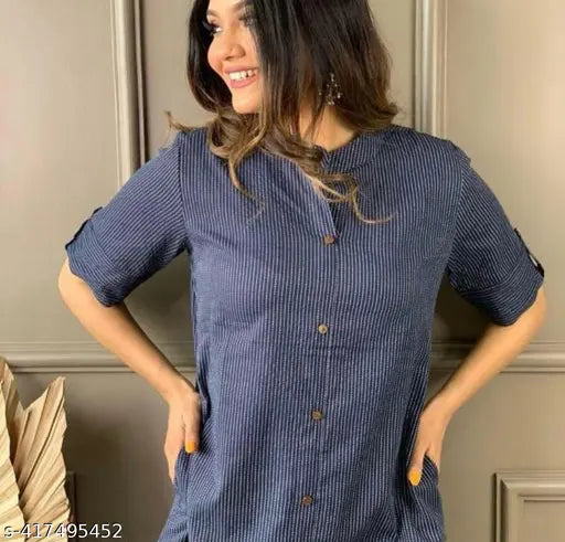 Blue Neptune Kantha Cotton Coord Set for Women, solid color co-ordinated kurta and pants set for all ages