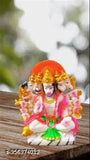 Multicolor Panchmukhi Hanuman polyresin statue for home or office pooja, 10cm length, 14cm height