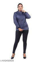Woolen solid-colored women's long sleeve jacket (M, L, XL), handcrafted in India