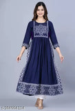 Rayon Naira Cut Kurti for women's party wear, printed combo three-quarter sleeves, Hinaya Textile India