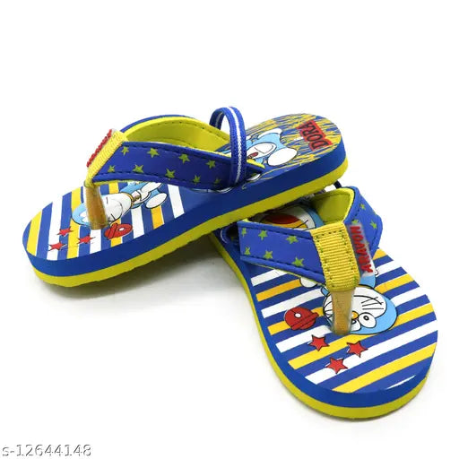 Stylish blue canvas boys sandals, rubber sole, Velcro fastener