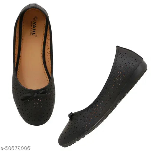 Synthetic slip-on ballerinas by YAHE, perforated upper for breathability, soft footbed for comfort. Indian-made womens shoes (size: IND-4, IND-5, IND-6, IND-7, IND-8, IND-9)