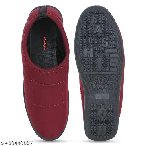 Tan textile women's slip-on running shoes with casual style, durable canvas material, lightweight PU sole for everyday wear