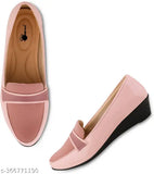 Pink PU synthetic bellies ballerinas for women - stylish, slip-on, and slip-resistant casual party wear