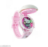 Pink digital watch with Hello Kitty face cover