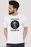 Black polyester printed net Allu Arjun t-shirt, latest Indian fashion
