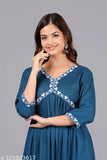 Rayon three-quarter sleeve solid combo Alia kurta, traditional Indian women's fashion