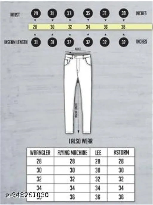 Denim MONK plain jeans for men, solid design, size 30x38, Indian origin