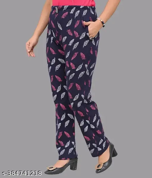 Black and white patterned track pants