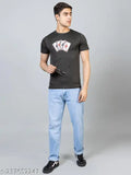 Lightweight, printed Lycra summer t-shirt for men with half sleeves and round neck, sporty casual vibe, India origin