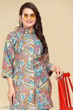 White and Wine Floral Printed Loose Fit Co Ord Set, Art Silk top & pants, 3/4 sleeves