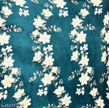 Soft, fleece elastic fitted winter bedsheets by CRAFTEAL, ideal for mild winters, featuring floral print and two pillow covers for double-sized beds