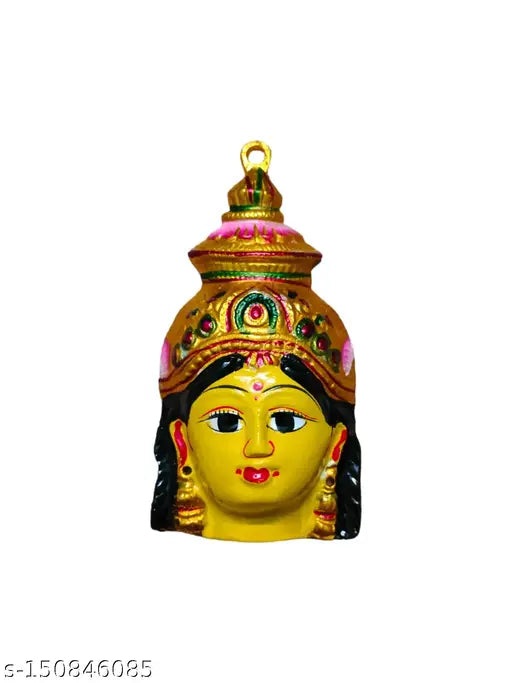 Ceramic Varalakshmi Pooja idol, Indian God Idol, intricately detailed Varalakshmi Pooja face