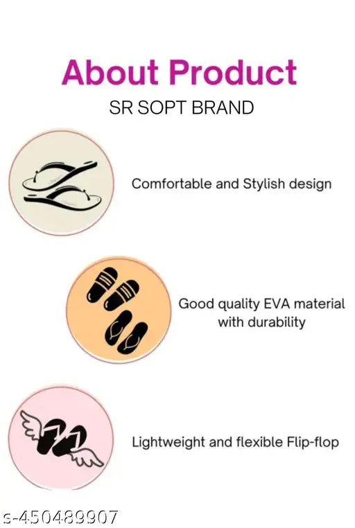 Synthetic ballerina flip-flops for women in multiple sizes (IND-3 to IND-8), solid design, made in India
