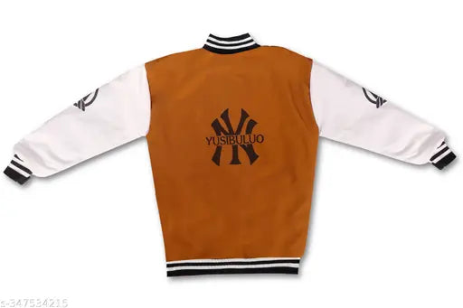 Stylish PU printed net full sleeve winter jacket for kids, warm and trendy design ideal for cold weather (3-4 Years)