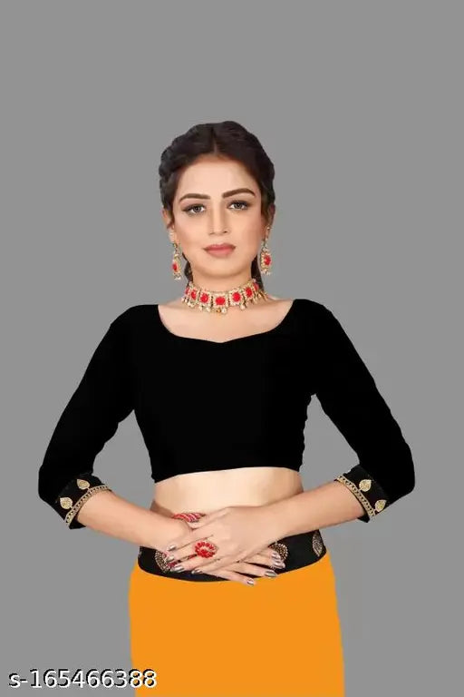 Georgette saree, solid plain daily wear, color not specified