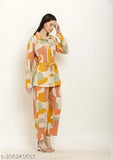 Vibrant Chiko print viscose rayon partywear set, long sleeves, available in L, XL, XXL